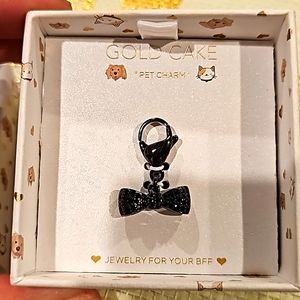 NIB black rhinestone bow Clip Enamel BFF Posh Pet Charm